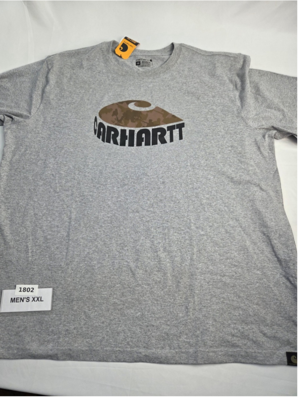 Carhartt Men’s 2XL Relaxed Fit Camo Logo Graphic T-Shirt Gray NWT #1802